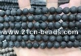 CLJ599 15 inches 8mm round matte sesame jasper beads