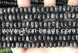 CLJ622 15 inches 5*8mm faceted round sesame jasper beads