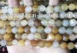 CLJ624 15 inches 8mm faceted nuggets sesame jasper beads