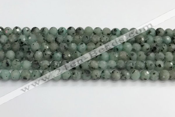 CLJ641 15.5 inches 8mm faceted round sesame jasper beads wholesale