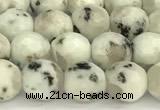CLJ650 15 inches 6mm faceted round sesame jasper beads