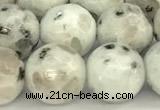 CLJ652 15 inches 10mm faceted round sesame jasper beads