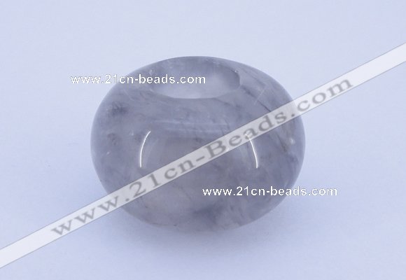 CLO02 19*30mm rondelle loose cloudy quartz gemstone beads wholesale