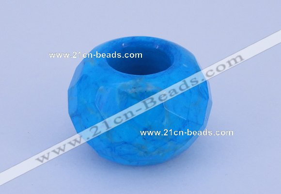 CLO14 19*30mm faceted rondelle loose turquoise gemstone beads wholesale