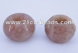 CLO21 19*30mm rondelle loose strawberry quartz gemstone beads wholesale