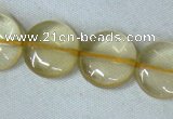 CLQ04 15.5 inches 12mm coin natural lemon quartz beads Wholesale