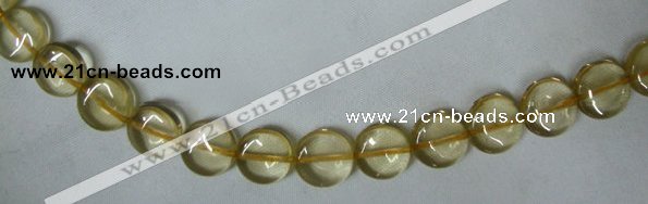 CLQ04 15.5 inches 12mm coin natural lemon quartz beads Wholesale