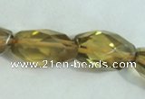 CLQ06 15.5 inches faceted rice natural lemon quartz beads