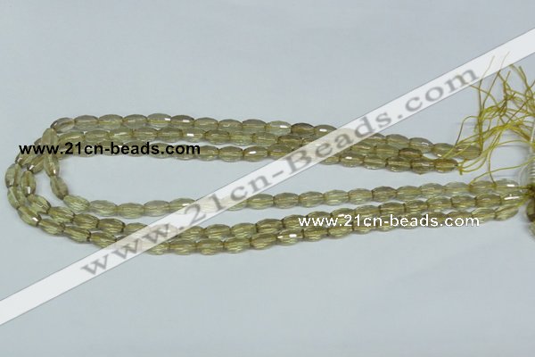 CLQ09 15.5 inches 8*16mm faceted rice natural lemon quartz beads