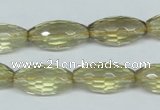 CLQ12 15.5 inches 10*20mm faceted rice natural lemon quartz beads