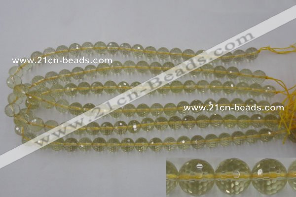 CLQ163 15.5 inches 10mm faceted round natural lemon quartz beads