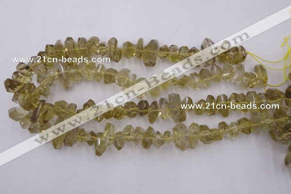 CLQ171 6*8mm – 10*16mm faceted nuggets natural lemon quartz beads