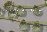 CLQ250 Top-drilled 8*12mm faceted teardrop natural lemon quartz beads