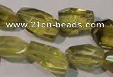 CLQ256 15.5 inches 15*18mm faceted nuggets natural lemon quartz beads