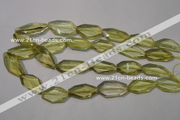 CLQ260 15.5 inches 15*18mm – 20*32mm faceted freeform lemon quartz beads