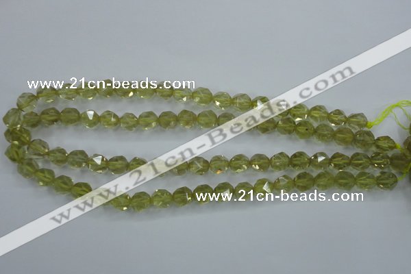 CLQ302 15.5 inches 8mm faceted nuggets lemon quartz beads