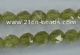 CLQ303 15.5 inches 10mm faceted nuggets lemon quartz beads