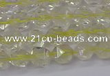 CLQ312 15.5 inches 8mm faceted nuggets lemon quartz beads