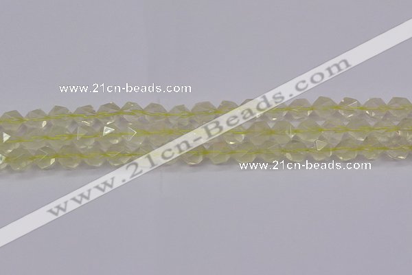 CLQ313 15.5 inches 10mm faceted nuggets lemon quartz beads