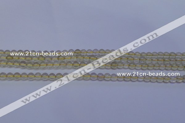 CLQ350 15 inches 4mm round natural lemon quartz beads wholesale