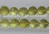 CLQ56 15.5 inches 8mm faceted round natural lemon quartz beads