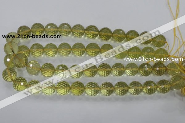 CLQ56 15.5 inches 8mm faceted round natural lemon quartz beads