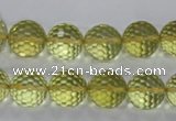 CLQ57 15.5 inches 10mm faceted round natural lemon quartz beads