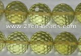 CLQ60 15.5 inches 16mm faceted round natural lemon quartz beads