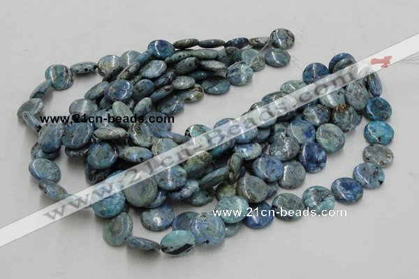 CLR09 16 inches 20mm flat round larimar gemstone beads wholesale