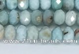 CLR101 15.5 inches 4*6mm faceted rondelle larimar gemstone beads