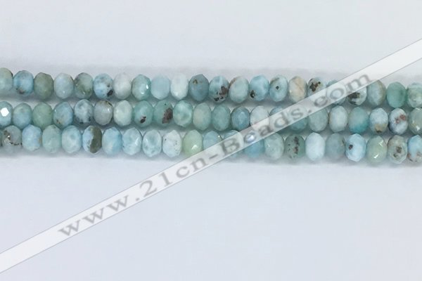 CLR102 15.5 inches 4*7mm faceted rondelle larimar gemstone beads