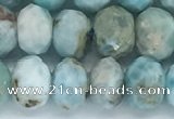 CLR104 15.5 inches 5*9mm faceted rondelle larimar gemstone beads