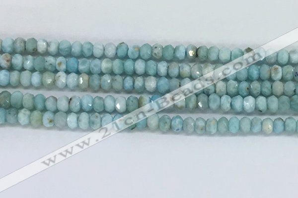 CLR109 15.5 inches 2.5*4mm faceted rondelle natural larimar beads