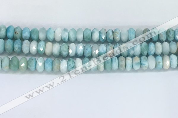 CLR112 15.5 inches 4*7mm faceted rondelle natural larimar beads