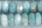 CLR113 15.5 inches 5*8mm faceted rondelle natural larimar beads