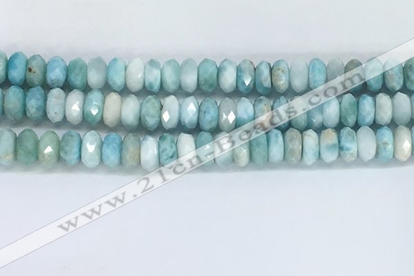 CLR113 15.5 inches 5*8mm faceted rondelle natural larimar beads