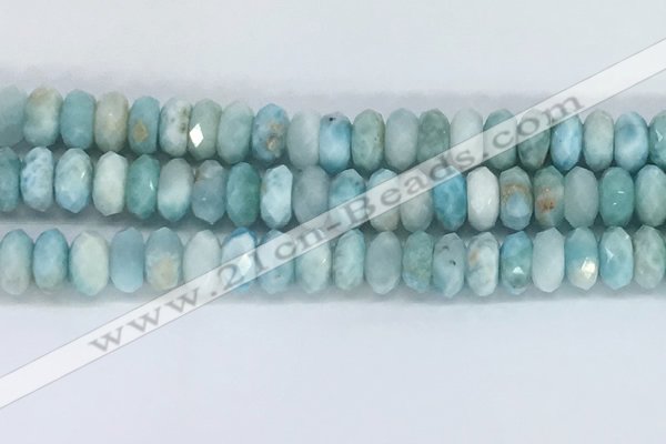 CLR114 15.5 inches 5*9mm faceted rondelle natural larimar beads