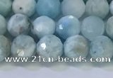 CLR118 15.5 inches 5.5mm faceted round larimar gemstone beads