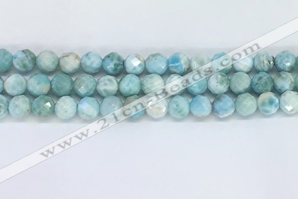 CLR120 15.5 inches 9mm faceted round larimar gemstone beads