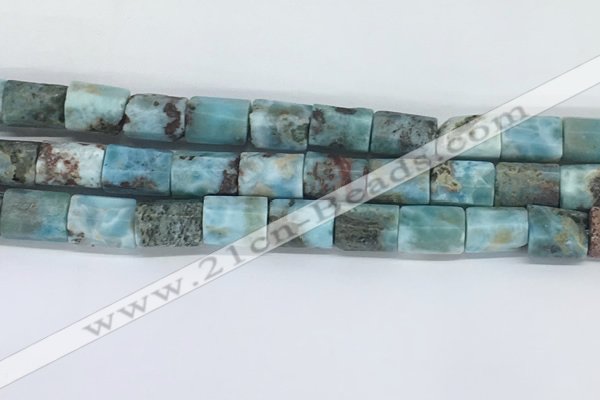 CLR123 15.5 inches 8*12mm faceted tube larimar gemstone beads