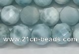 CLR137 15.5 inches 7mm faceted round natural larimar beads