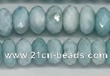 CLR139 15.5 inches 4*6mm faceted rondelle natural larimar beads