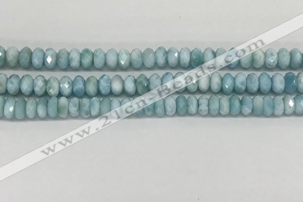 CLR139 15.5 inches 4*6mm faceted rondelle natural larimar beads