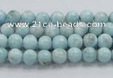 CLR15 15.5 inches 6mm round grade A natural larimar gemstone beads