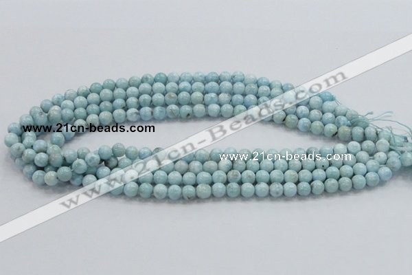 CLR15 15.5 inches 6mm round grade A natural larimar gemstone beads