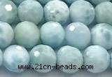 CLR154 15 inches 7mm faceted round larimar gemstone beads