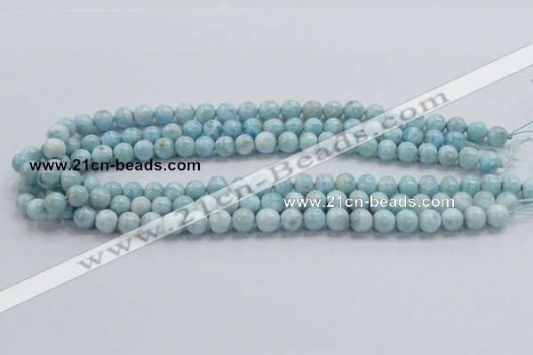 CLR16 15.5 inches 8mm round grade A natural larimar gemstone beads