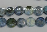 CLR209 15.5 inches 12mm flat round larimar gemstone beads