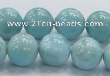 CLR22 15.5 inches 16mm round grade AA natural larimar gemstone beads