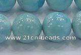 CLR23 15.5 inches 18mm round grade AA natural larimar gemstone beads